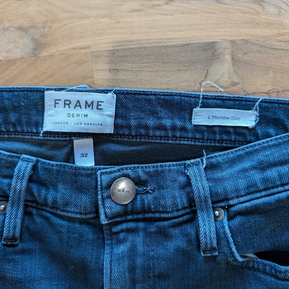 Frame Denim L'Homme Slim Jeans Placid Dark Wash Stretch Denim Size 31 - Picture 5 of 10